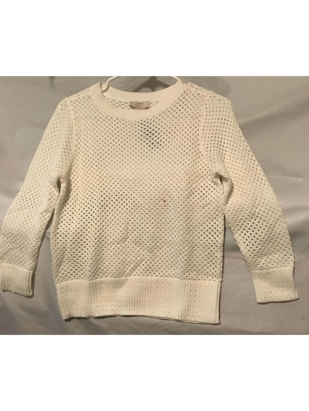Loft Outlet Open Knit Sweater. Ivory Color. Long Sleeve. Size SP. NWT.